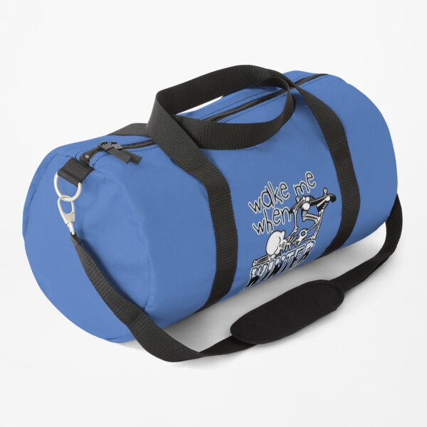 Wake Me Up When Winter is Over Sleeping Skateboard Skeleton Zombie Duffle Bag