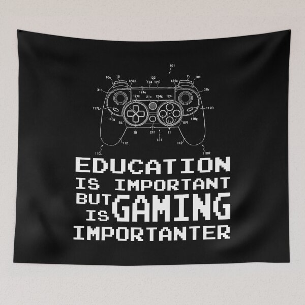 Item preview, Education is important but gaming is importanter designed and sold by Piztees.