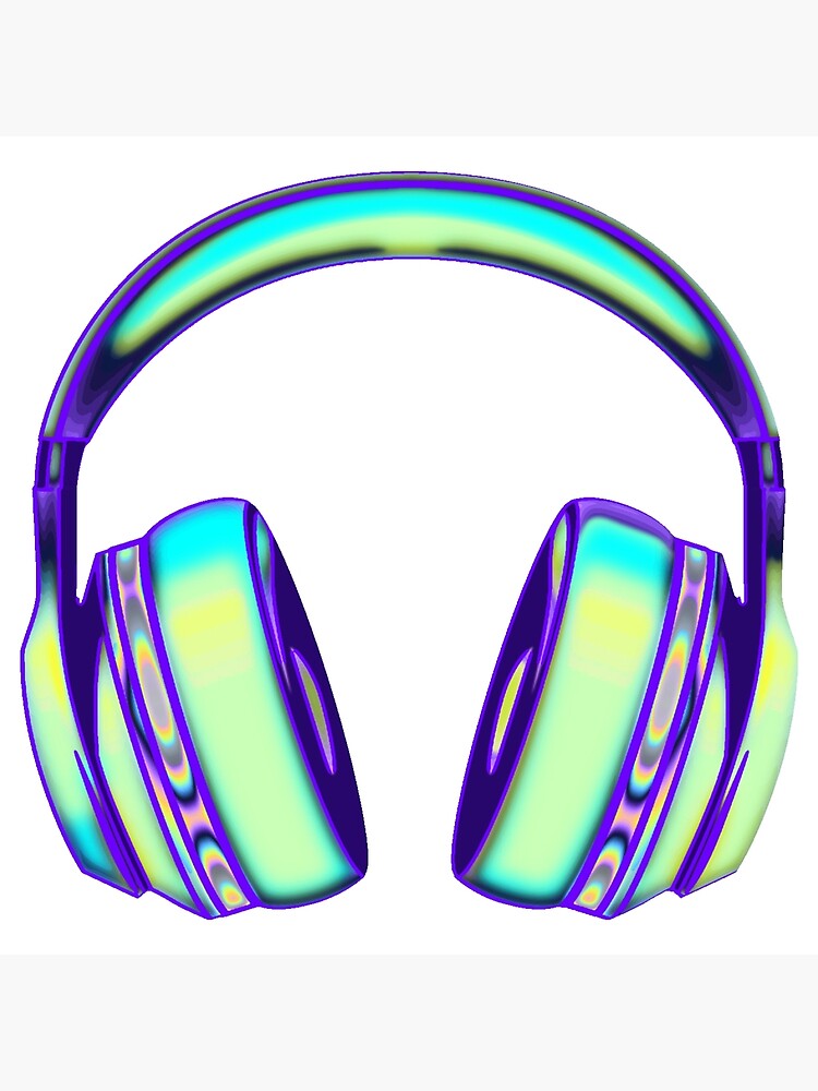 "bright green and aqua headphones " Poster for Sale by dinaaaaaah