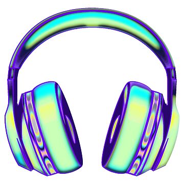 Artwork thumbnail, bright green and aqua headphones by dinaaaaaah