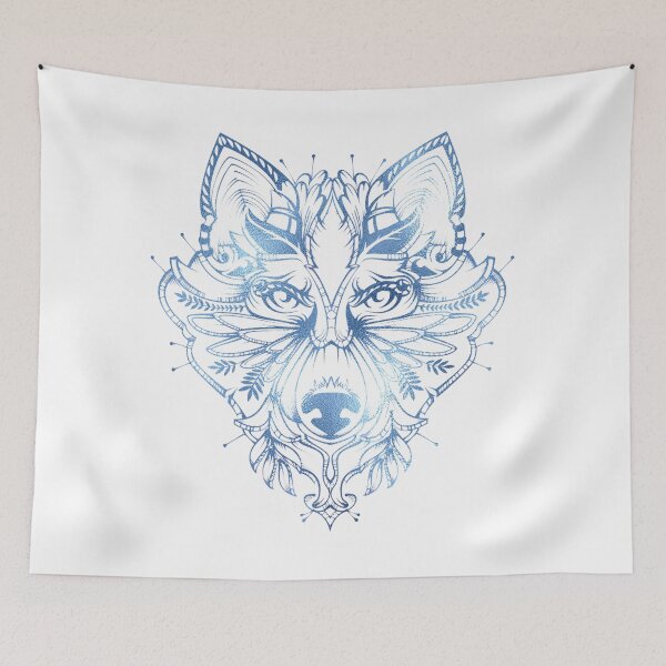 Item preview, Blue Abstract Wolf Face designed and sold by Paulele.