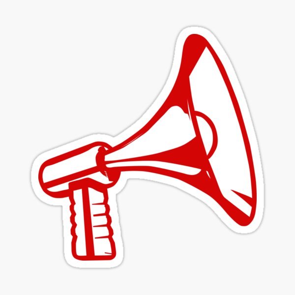 Megaphone, Red Sticker for Sale by UDDesign