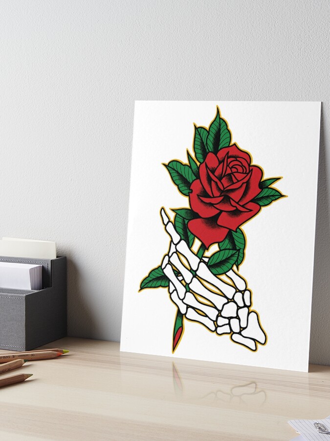 Skeleton Hand Holding Rose Tattoo Digital Art by Sayhaa Ellie - Pixels