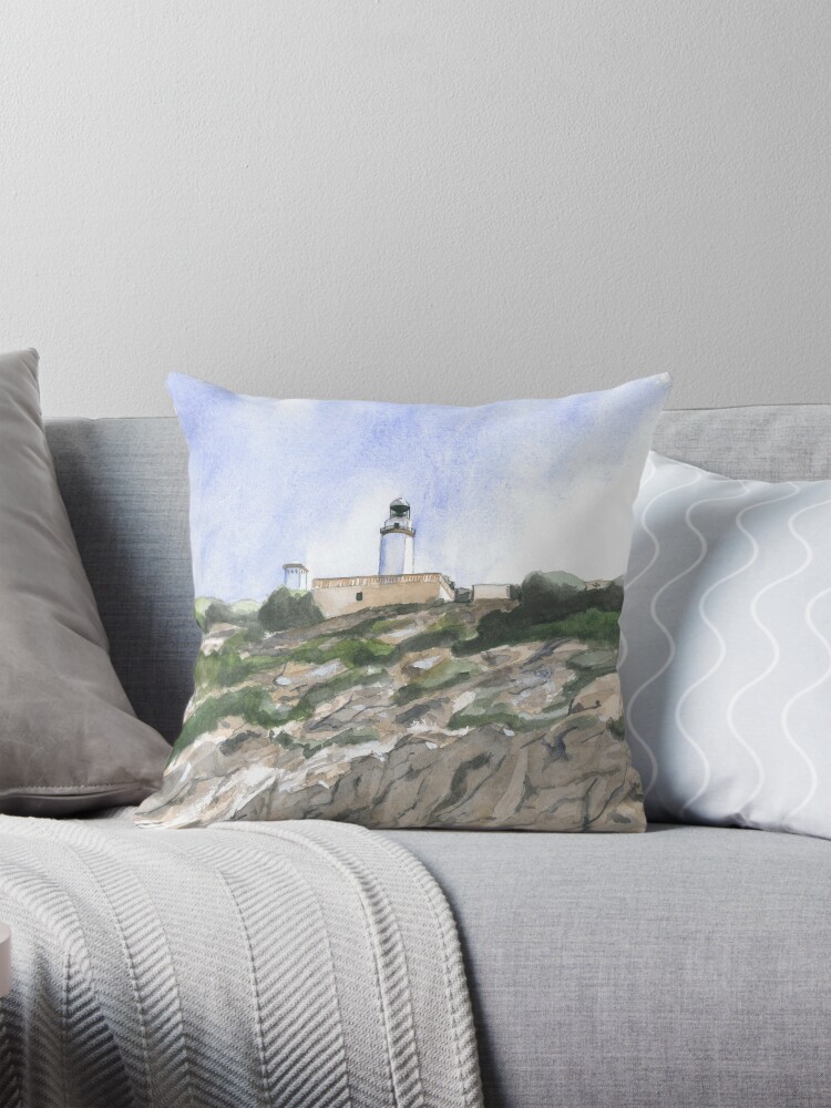 Thumbnail 1 of 4, Pillow, Formentor Lighthouse designed and sold by ABillingsArt.