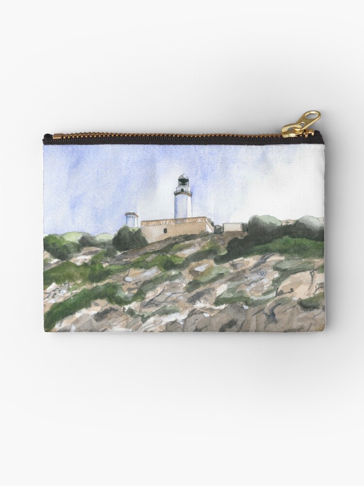 Thumbnail 1 of 4, Zipper Pouch, Formentor Lighthouse designed and sold by ABillingsArt.
