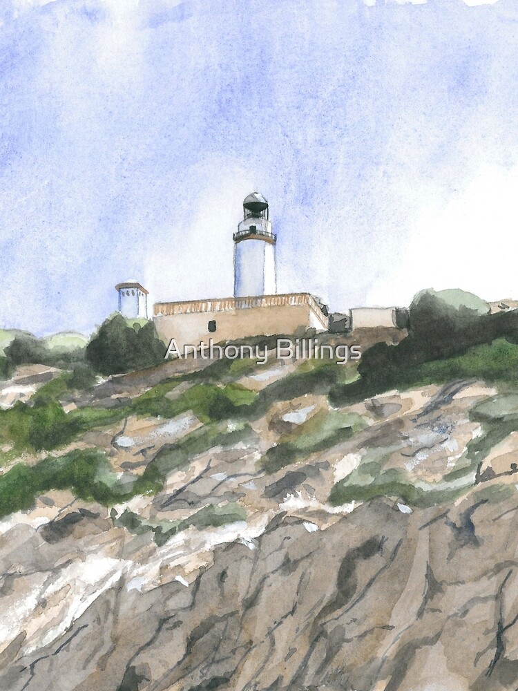 Thumbnail 3 of 3, Drawstring Bag, Formentor Lighthouse designed and sold by ABillingsArt.
