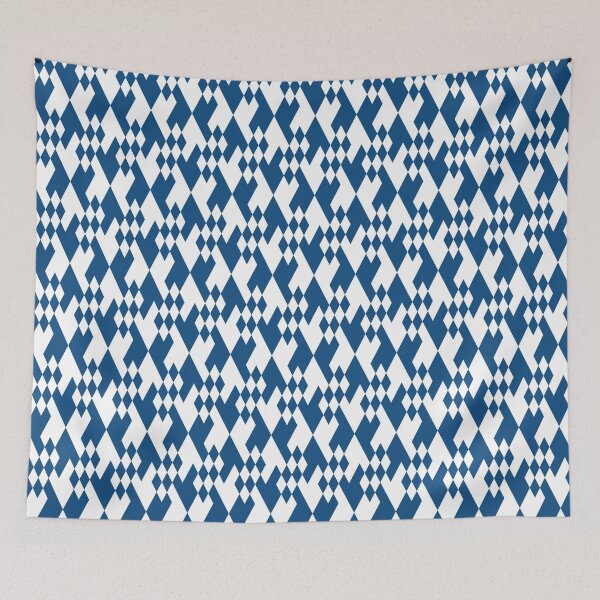Item preview, Simple geometric pattern with rhombuses in classic blue designed and sold by acidmit.
