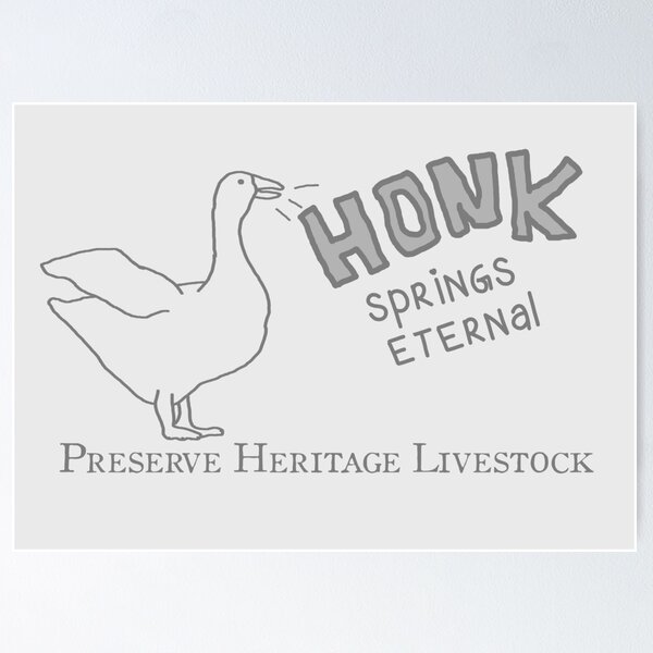 Item preview, HONK Springs Eternal - Newsprint - Endangered Breed Preservation designed and sold by LochNestFarm.