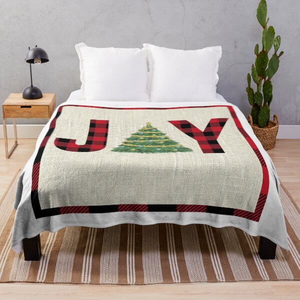Item preview, Joy Christmas Tree with Plaid Letters designed and sold by Lacy Sciple.