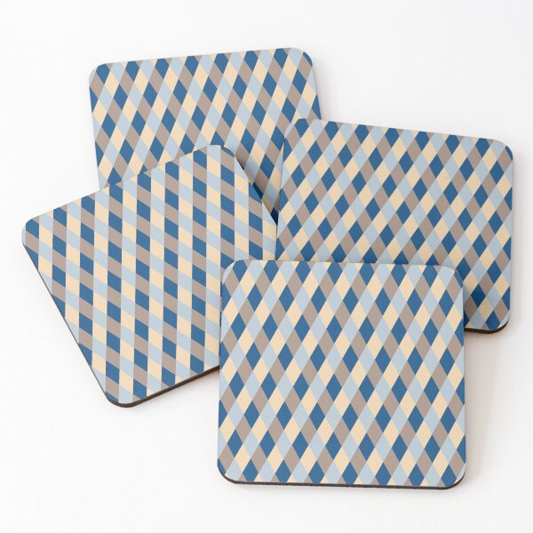 Item preview, Minimal geometric ornament with rhombuses in classic blue color palette designed and sold by acidmit.