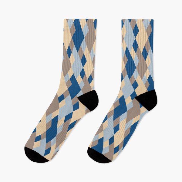 Item preview, Simple geometric ornament with rhombuses in classic blue color palette designed and sold by acidmit.