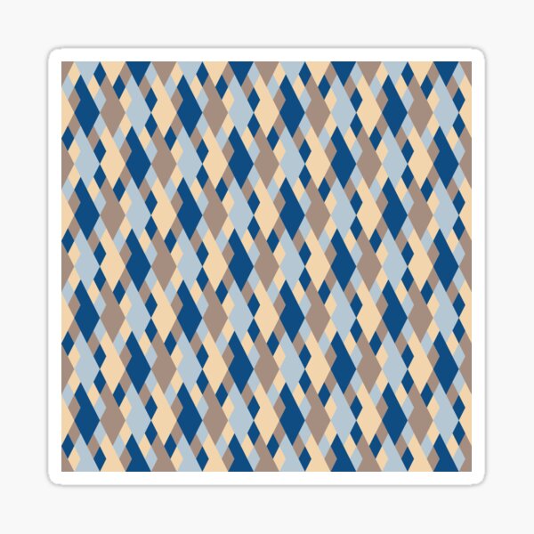 Simple geometric ornament with rhombuses in classic blue color palette Sticker
