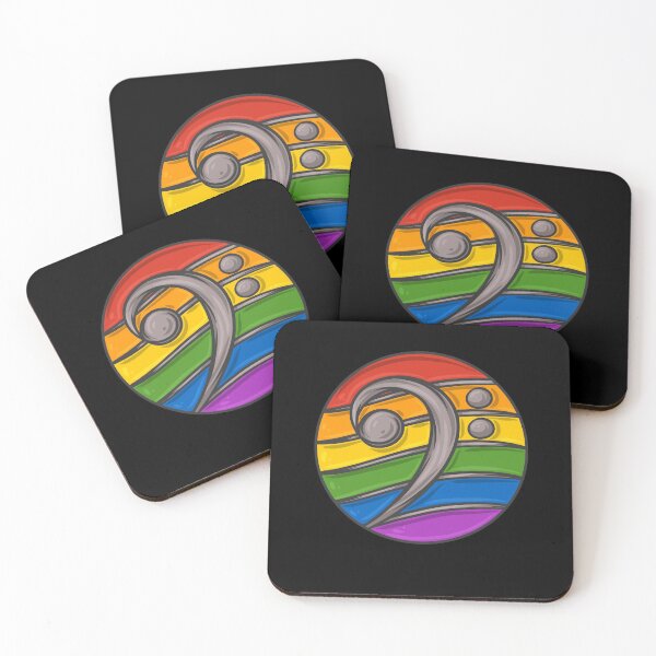 Item preview, Bass clef music musician rainbow bass player designed and sold by DoSt-997.