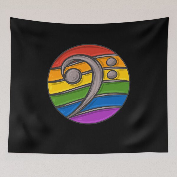 Item preview, Bass clef music musician rainbow bass player designed and sold by DoSt-997.