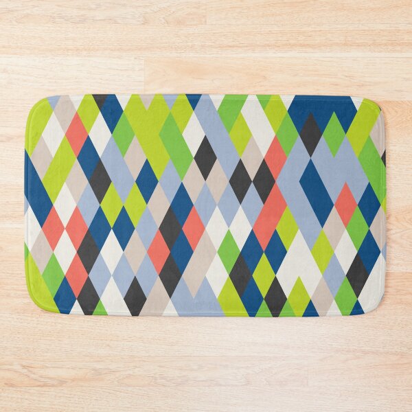 Item preview, Abstract geometric mosaic with rhombuses in random classic blue color palette designed and sold by acidmit.