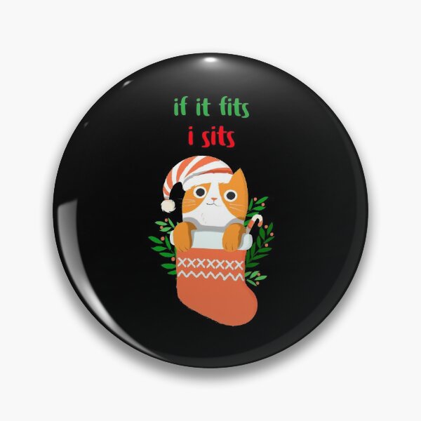 Item preview, If It Fits I Sits Cat In A Christmas Sock designed and sold by Rebend.