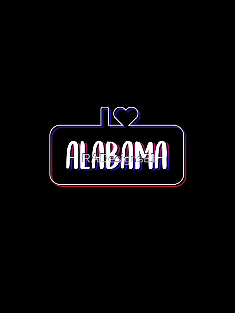 Thumbnail 4 of 4, iPhone Case, I Love Alabama Colorful Text designed and sold by RADesigns21.