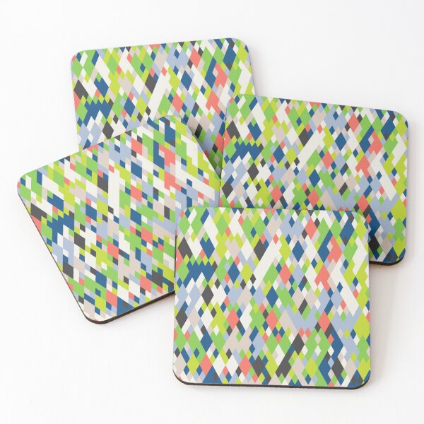 Item preview, Abstract geometric mosaic with rhombuses in random classic blue color palette designed and sold by acidmit.