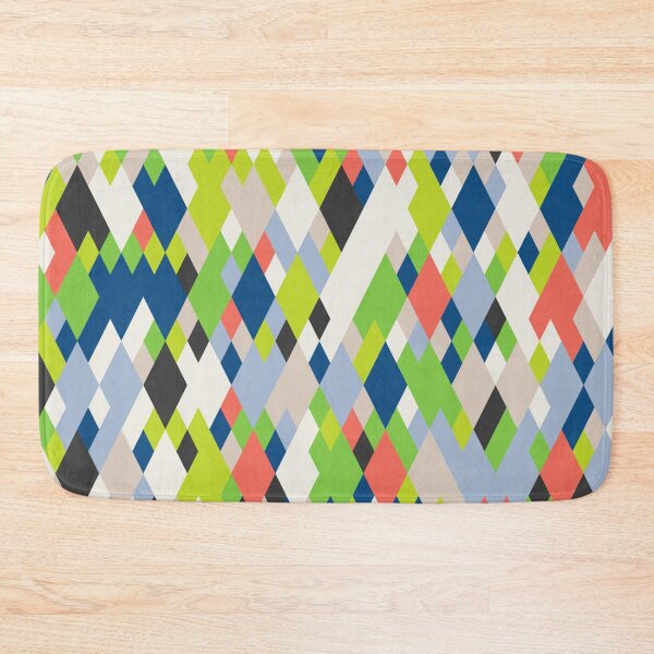 Item preview, Abstract geometric mosaic with rhombuses in random classic blue color palette designed and sold by acidmit.