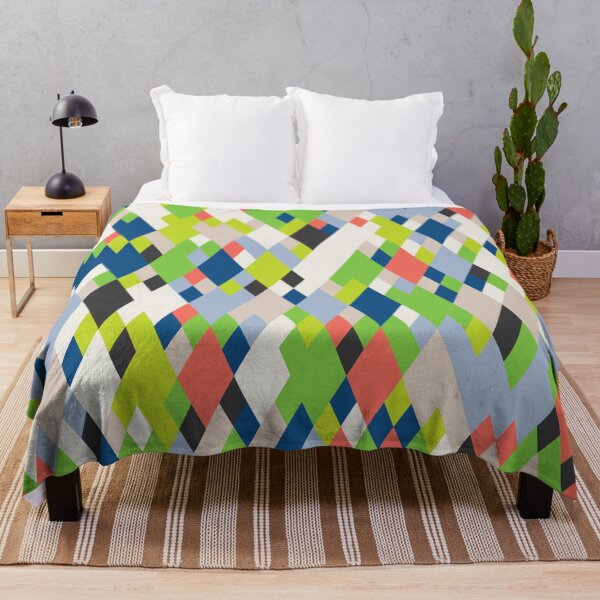 Item preview, Abstract geometric mosaic with rhombuses in random classic blue color palette designed and sold by acidmit.