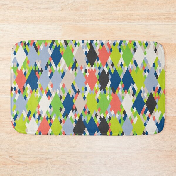 Item preview, Rhombuses in an abstract geometric mosaic in random classic blue color palette designed and sold by acidmit.
