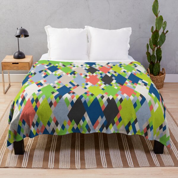 Item preview, Rhombuses in an abstract geometric mosaic in random classic blue color palette designed and sold by acidmit.