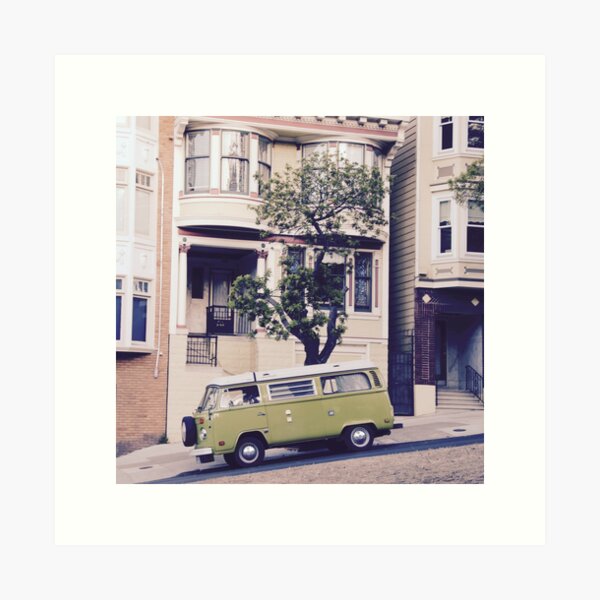 Grüner Van in San Francisco, Kalifornien Kunstdruck