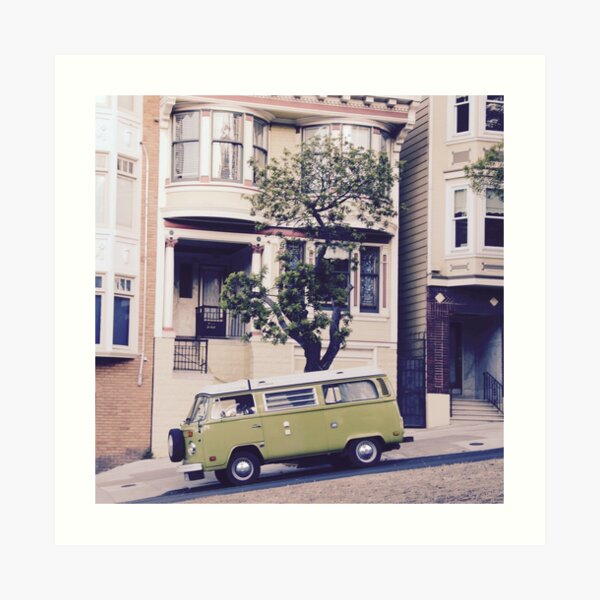 Grüner Van in San Francisco, Kalifornien Kunstdruck