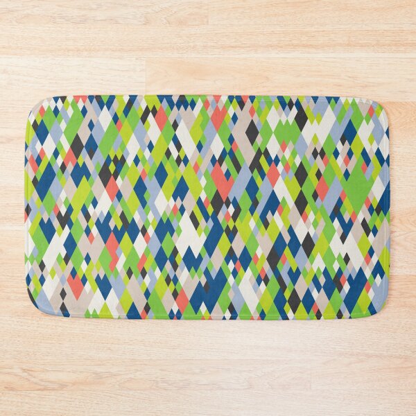 Item preview, Rhombuses in an abstract geometric mosaic in classic blue color palette designed and sold by acidmit.