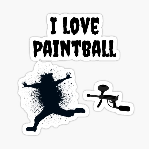 Vista previa del artículo con la obra «Me encanta el paintball», diseñado y vendido por ElBeDesigns.