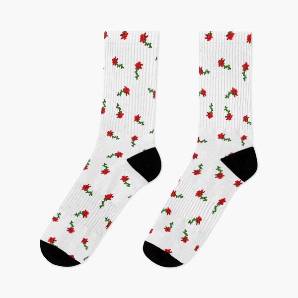 Item preview, White Minecraft Poppy Rose Pattern designed and sold by BlackBirdFac.
