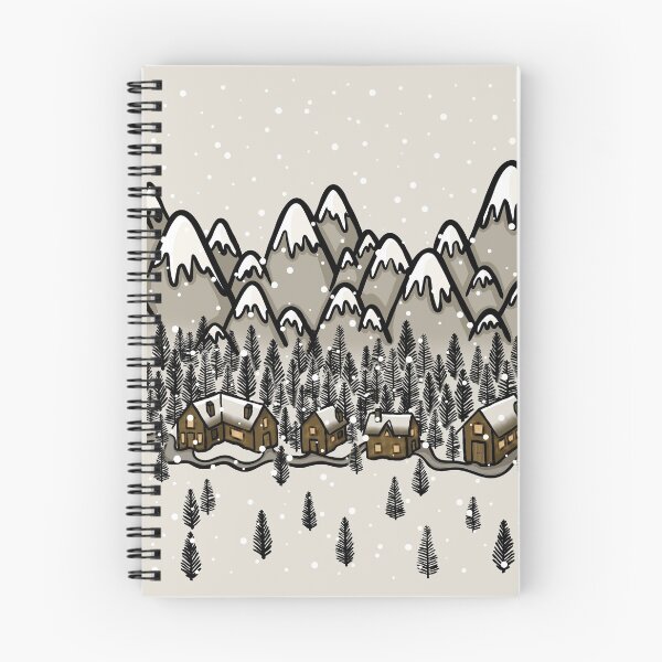 Item preview, Cosy Winter Village in the Mountains Snowy Scene Digital Illustration designed and sold by AlmightyClaire.