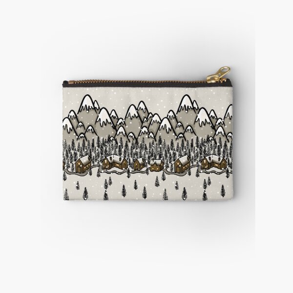 Item preview, Cosy Winter Village in the Mountains Snowy Scene Digital Illustration designed and sold by AlmightyClaire.