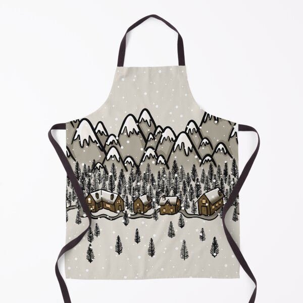 Item preview, Cosy Winter Village in the Mountains Snowy Scene Digital Illustration designed and sold by AlmightyClaire.