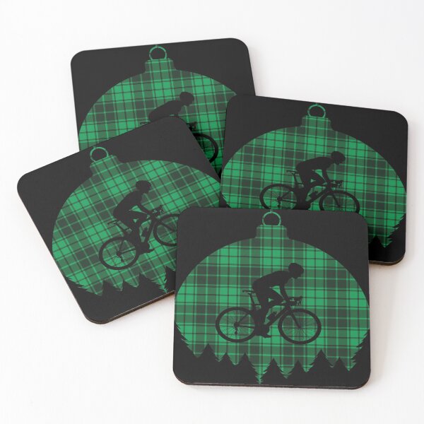 Item preview, Green Flannel Christmas Ornament - Cyclist Gravel Biker designed and sold by HeatherPore.