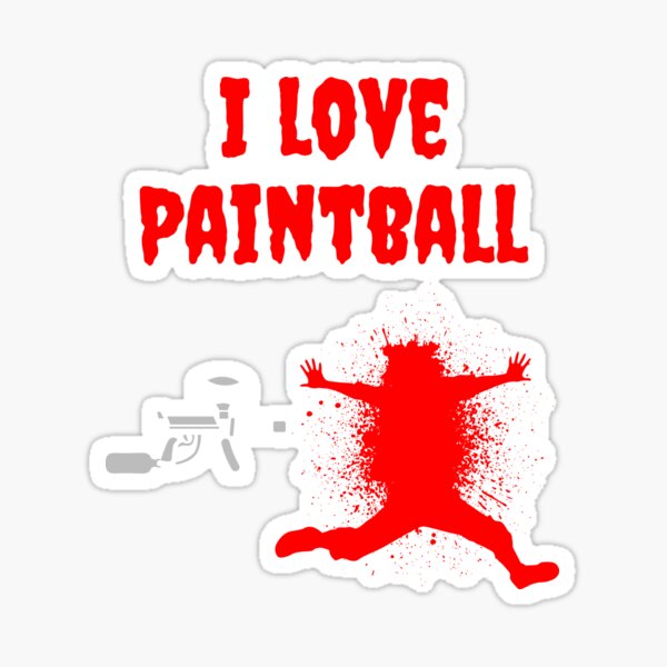 Vista previa del artículo con la obra «Paintball me encanta jugar paintball», diseñado y vendido por ElBeDesigns.