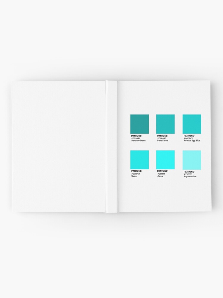 Green To Cyan Palette Pantone Color Swatch Hardcover Journal For Sale