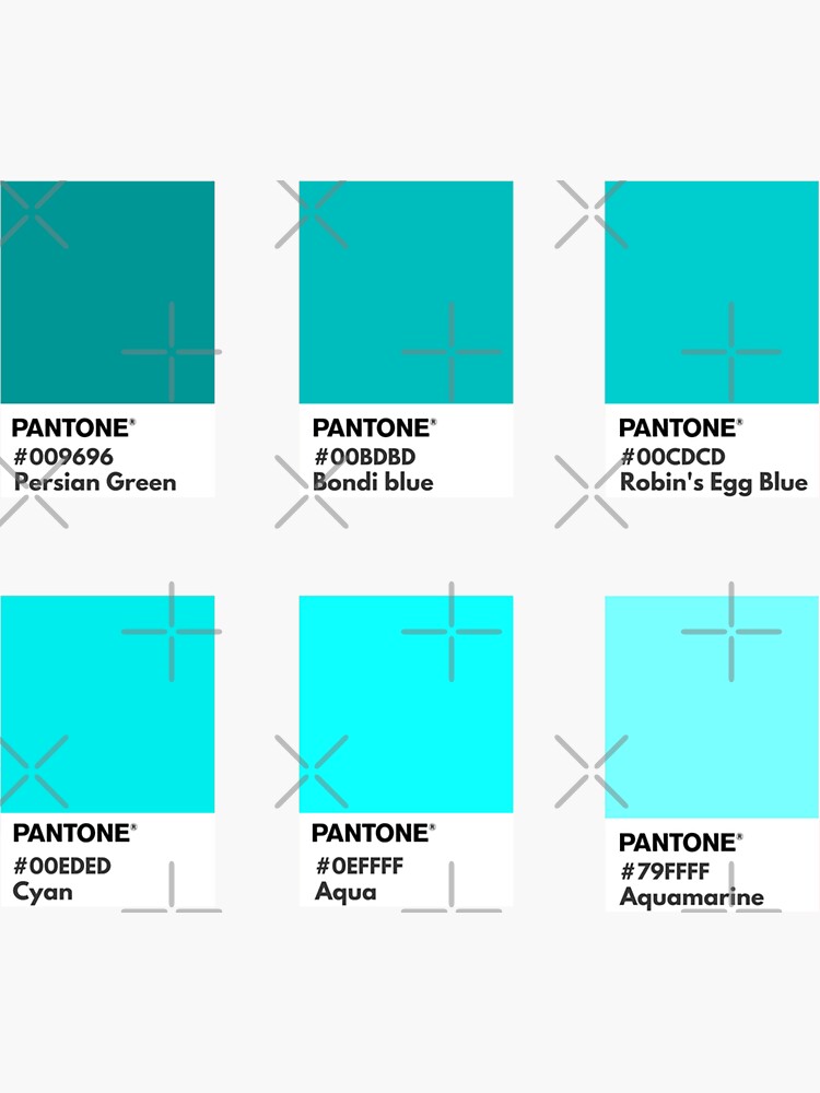 Green to cyan palette pantone color swatch Sticker for Sale by softlycarol