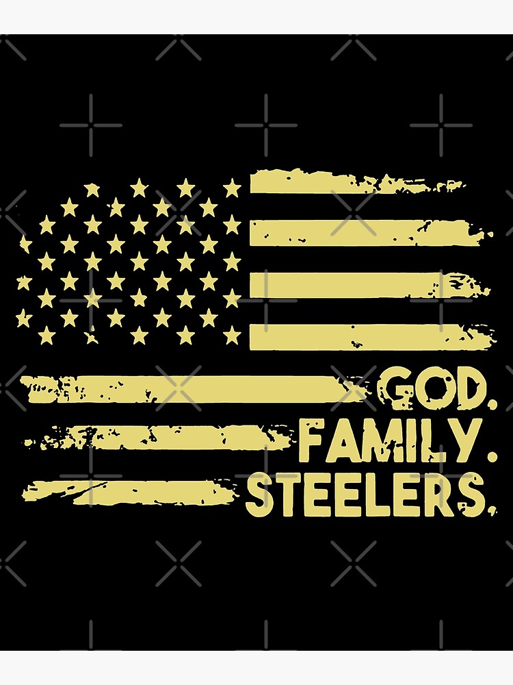 Pro Us Flag Father's Day gift God Family Steelers Flag | Poster