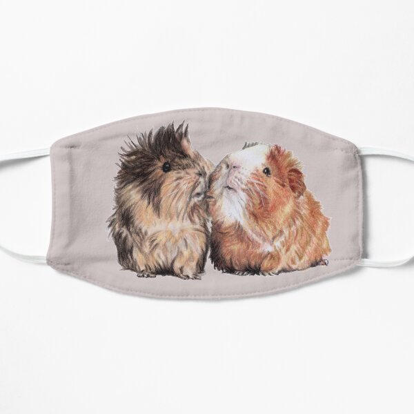 Cavy sweet couple guinea pig pets portrait Flat Mask