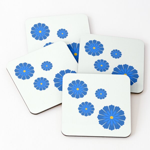 Item preview, Cute Handprinted blue Flowers designed and sold by lodarohit.