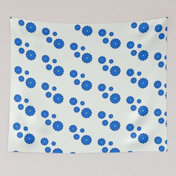 Item preview, Cute Handprinted blue Flowers designed and sold by lodarohit.