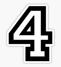 Number Four Sticker