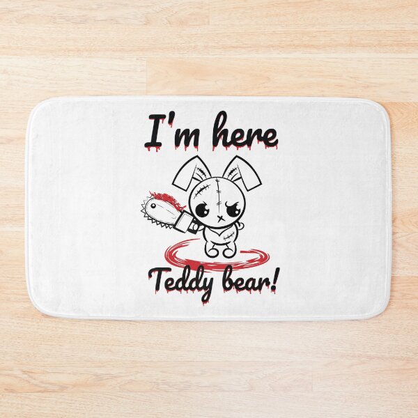 Item preview, I Am Here Teddy Bear! Grumpy Voodoo Bunny Cute Monsters designed and sold by ProjectX23.