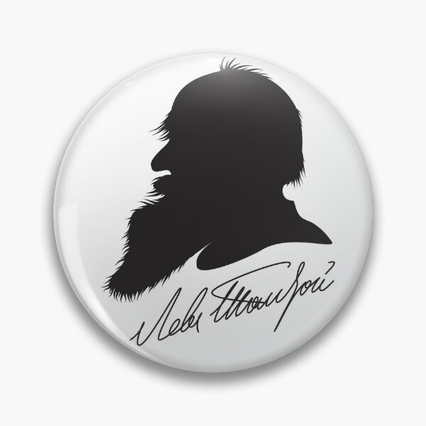 Item preview, Leo Tolstoy profile portrait and signature designed and sold by close-up.biz.