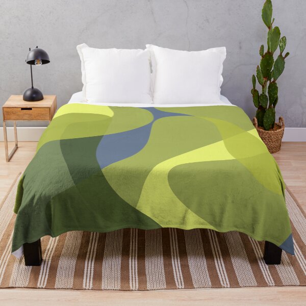 Item preview, Modern, abstract, playful, circular, organic geometric shapes in green and blue colors designed and sold by theendup.