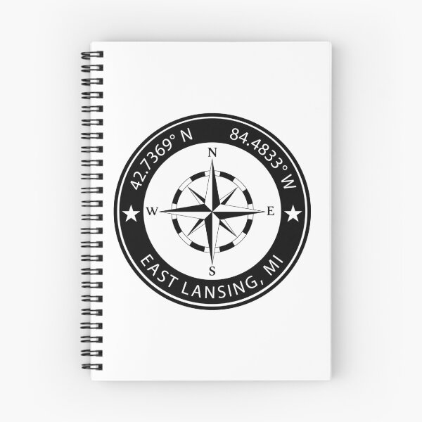 Item preview, East Lansing, Michigan Geographical Coordinates designed and sold by TeeOhGraphics.