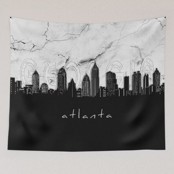Item preview, atlanta skyline marble designed and sold by BekimART2.