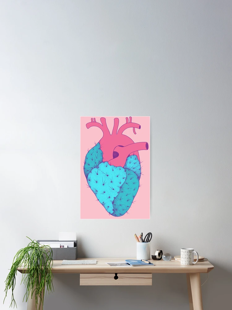 Thumbnail 2 of 3, Poster, Cactus Heart - Pattern designed and sold by Ranggasme.