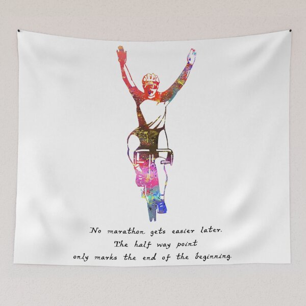 Item preview, No Marathon Gets Easier  Quote Art Design Inspira designed and sold by vividpixelusa.